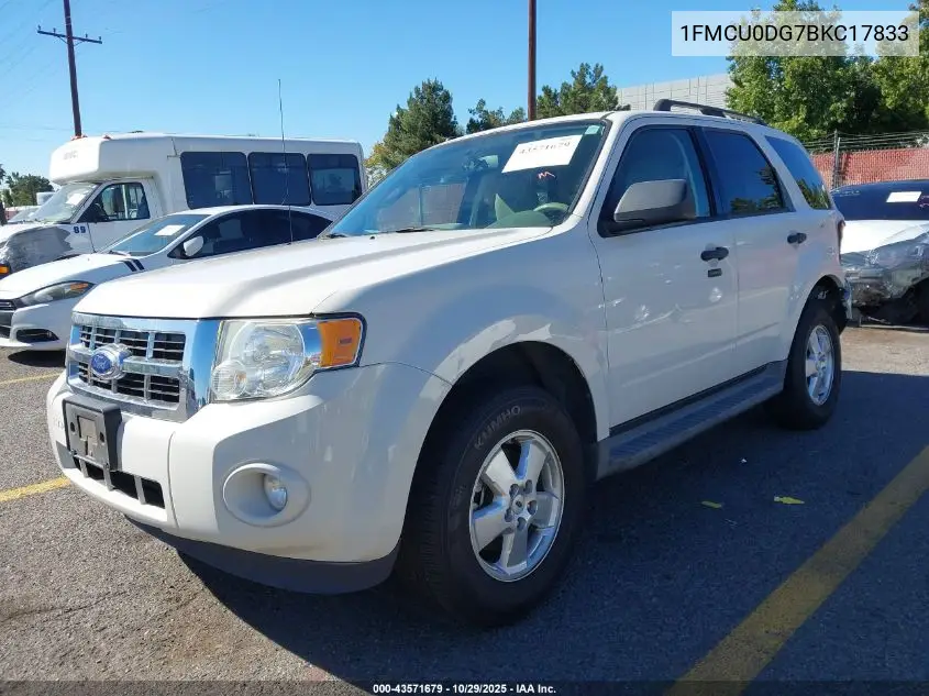 1FMCU0DG7BKC17833 2011 Ford Escape Xlt