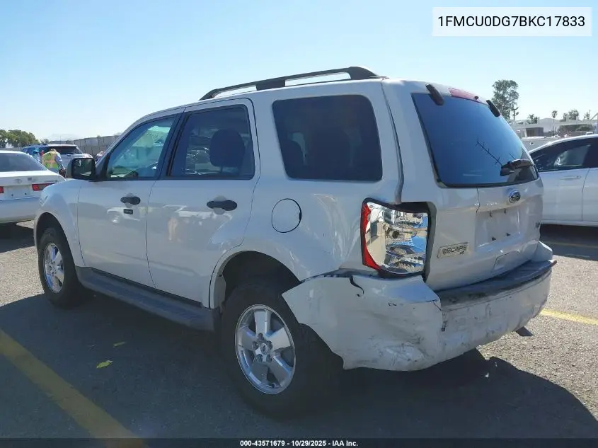 1FMCU0DG7BKC17833 2011 Ford Escape Xlt