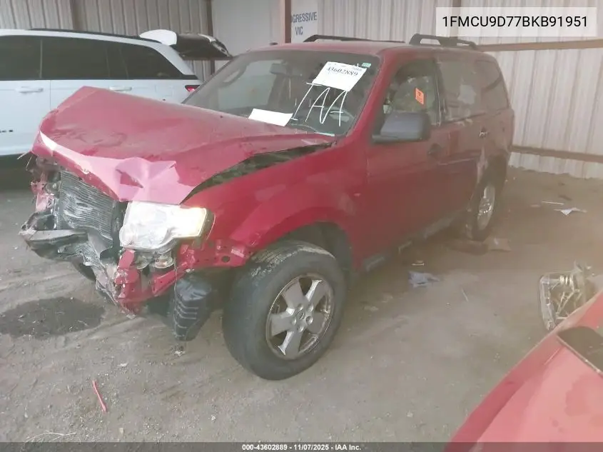 1FMCU9D77BKB91951 2011 Ford Escape Xlt