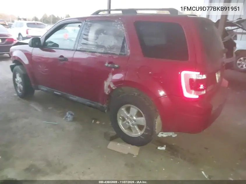 1FMCU9D77BKB91951 2011 Ford Escape Xlt