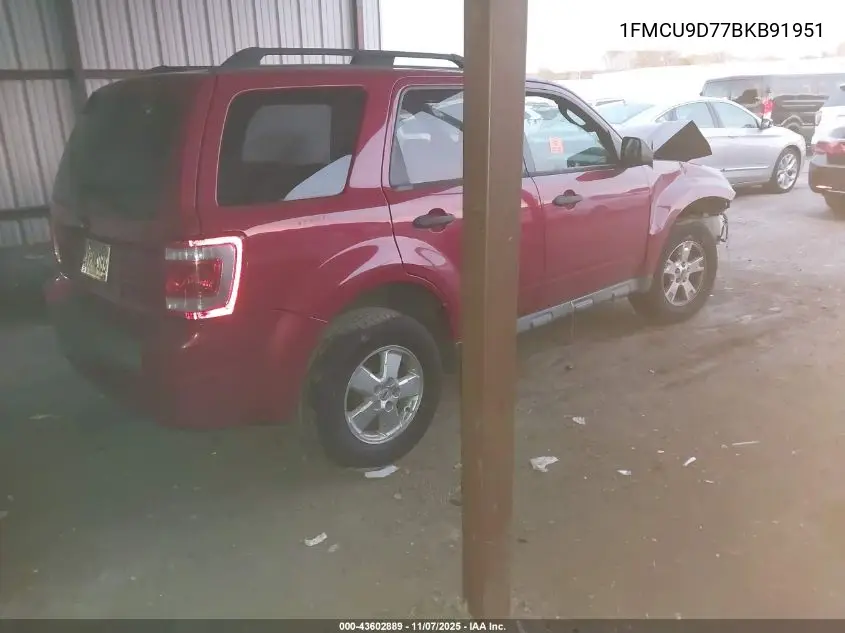 1FMCU9D77BKB91951 2011 Ford Escape Xlt