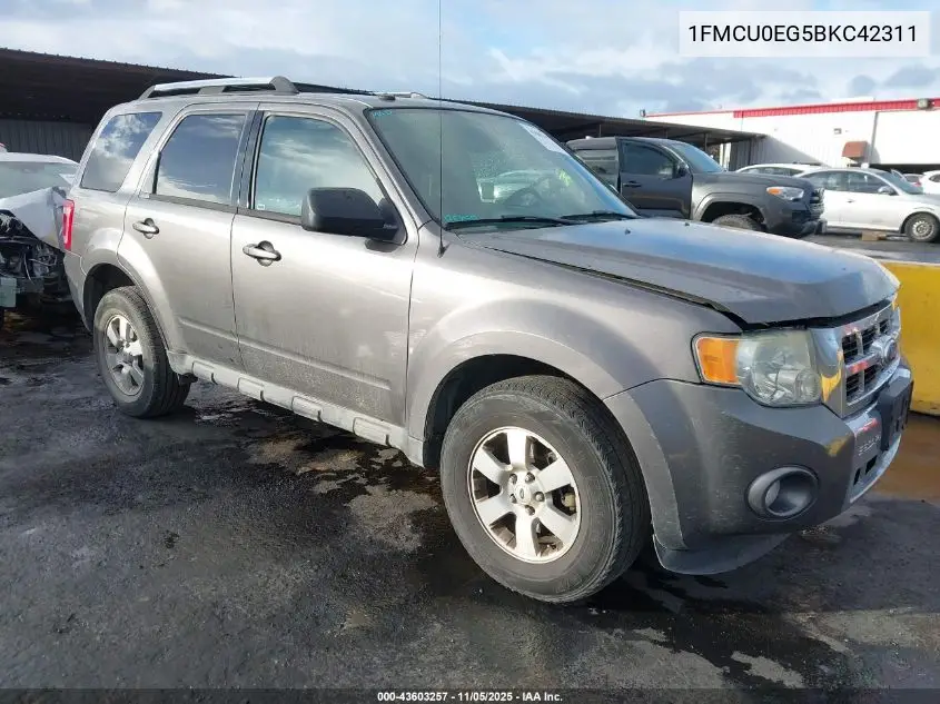 1FMCU0EG5BKC42311 2011 Ford Escape Limited