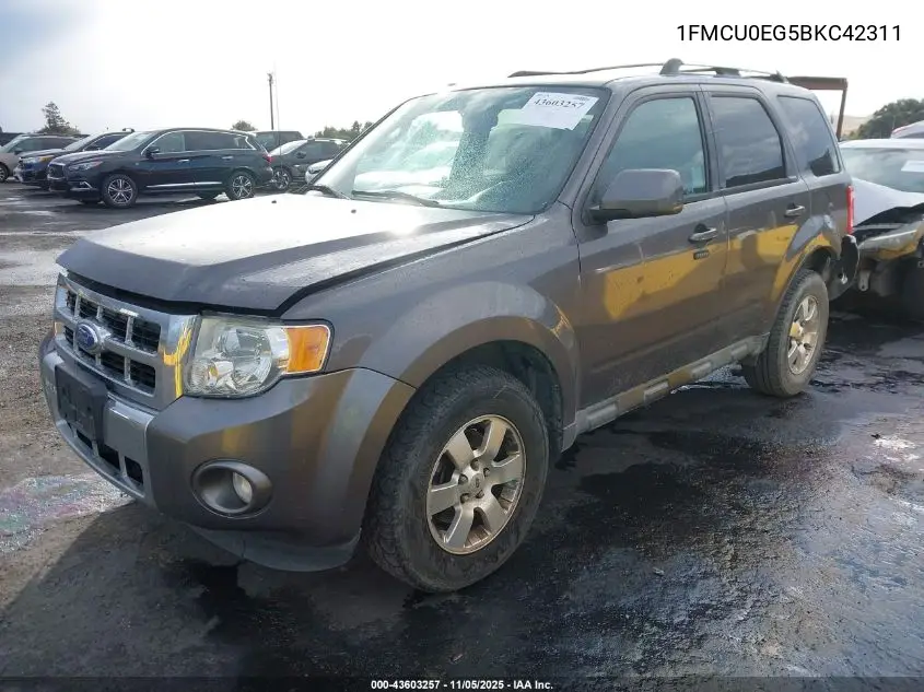 1FMCU0EG5BKC42311 2011 Ford Escape Limited