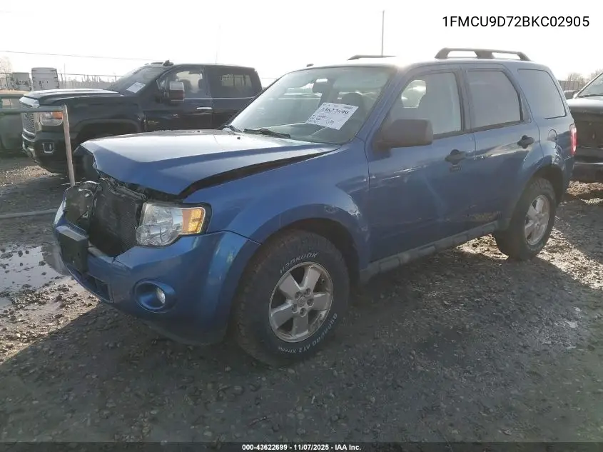 1FMCU9D72BKC02905 2011 Ford Escape Xlt