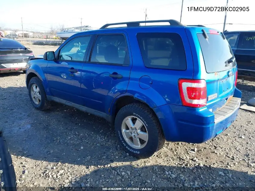 1FMCU9D72BKC02905 2011 Ford Escape Xlt