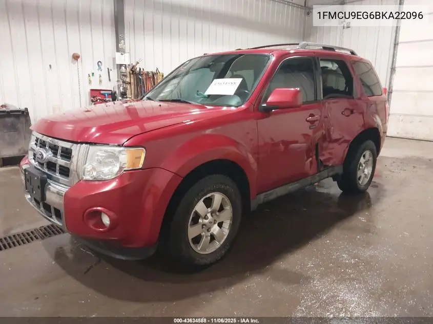 1FMCU9EG6BKA22096 2011 Ford Escape Limited