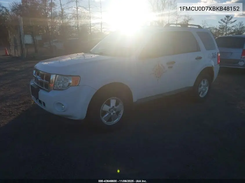 1FMCU0D7XBKB48152 2011 Ford Escape Xlt