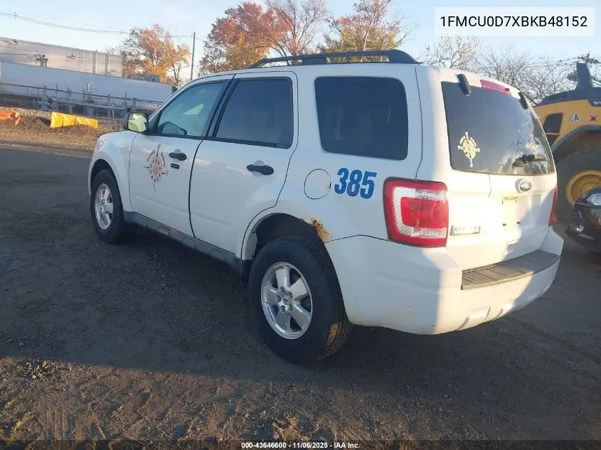 1FMCU0D7XBKB48152 2011 Ford Escape Xlt