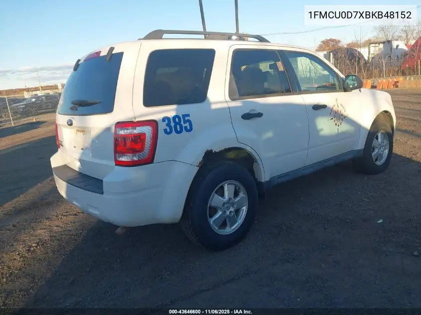 1FMCU0D7XBKB48152 2011 Ford Escape Xlt