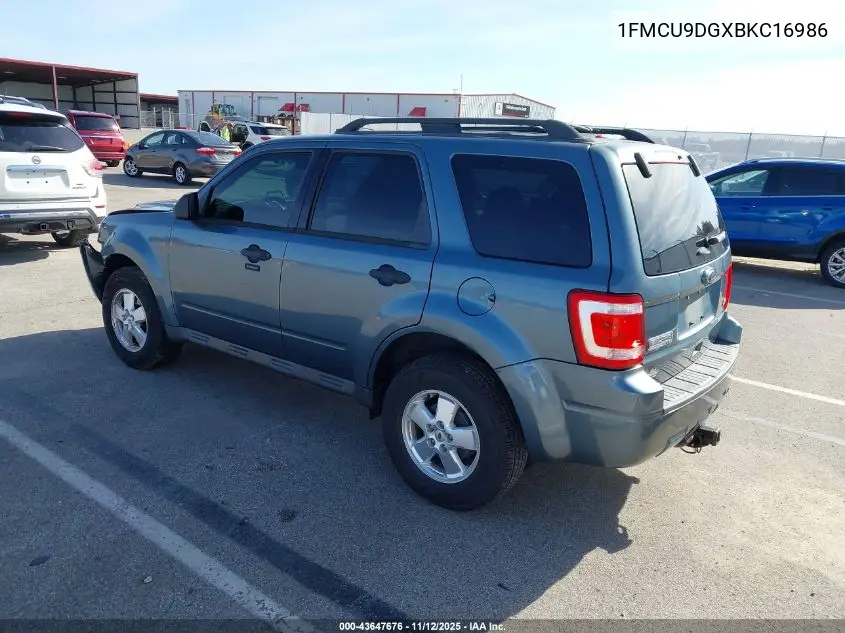 1FMCU9DGXBKC16986 2011 Ford Escape Xlt