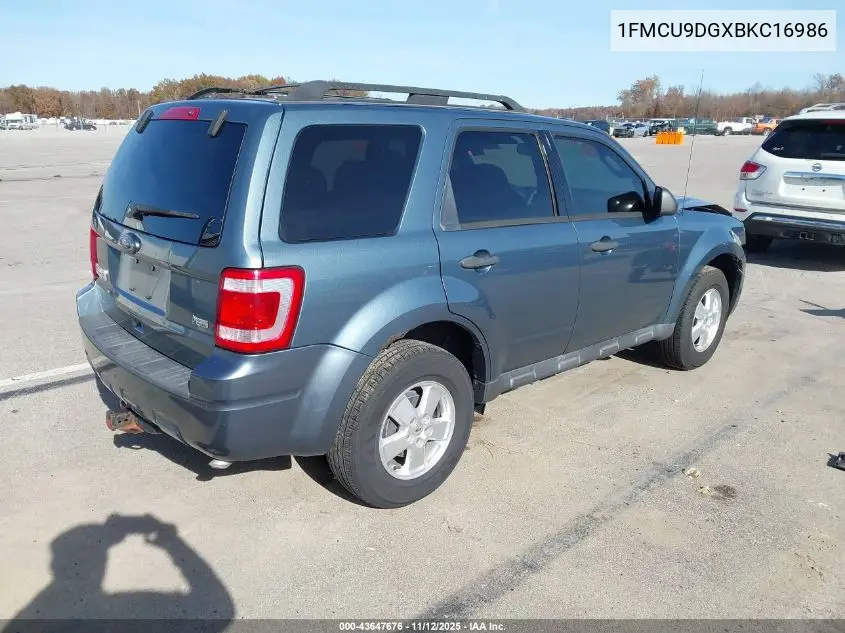 1FMCU9DGXBKC16986 2011 Ford Escape Xlt