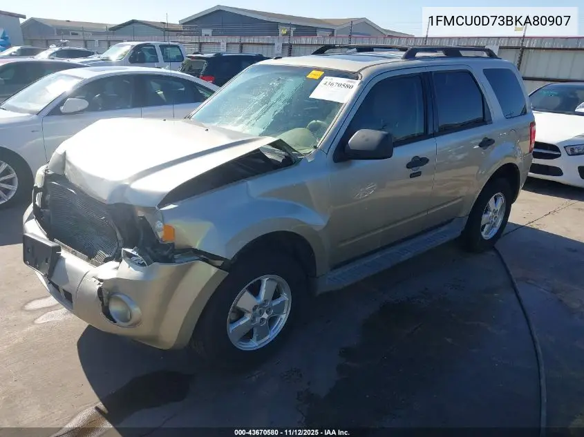1FMCU0D73BKA80907 2011 Ford Escape Xlt