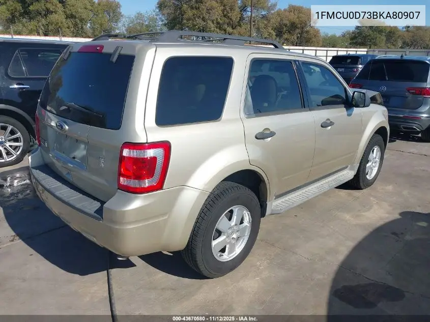 1FMCU0D73BKA80907 2011 Ford Escape Xlt