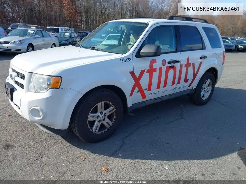 1FMCU5K34BKA69461 2011 Ford Escape Hybrid