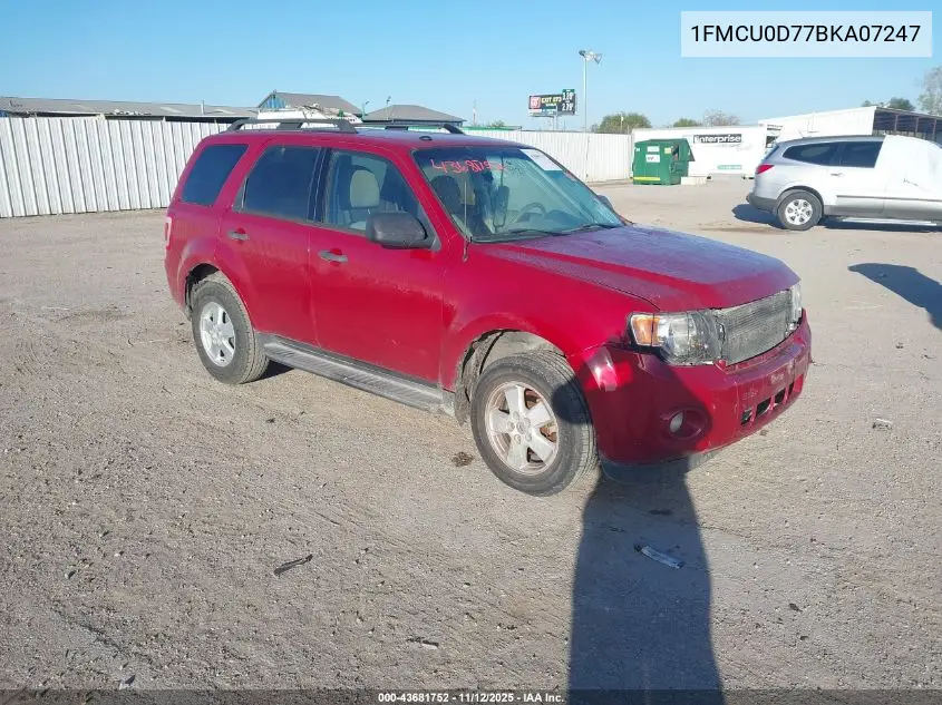 1FMCU0D77BKA07247 2011 Ford Escape Xlt