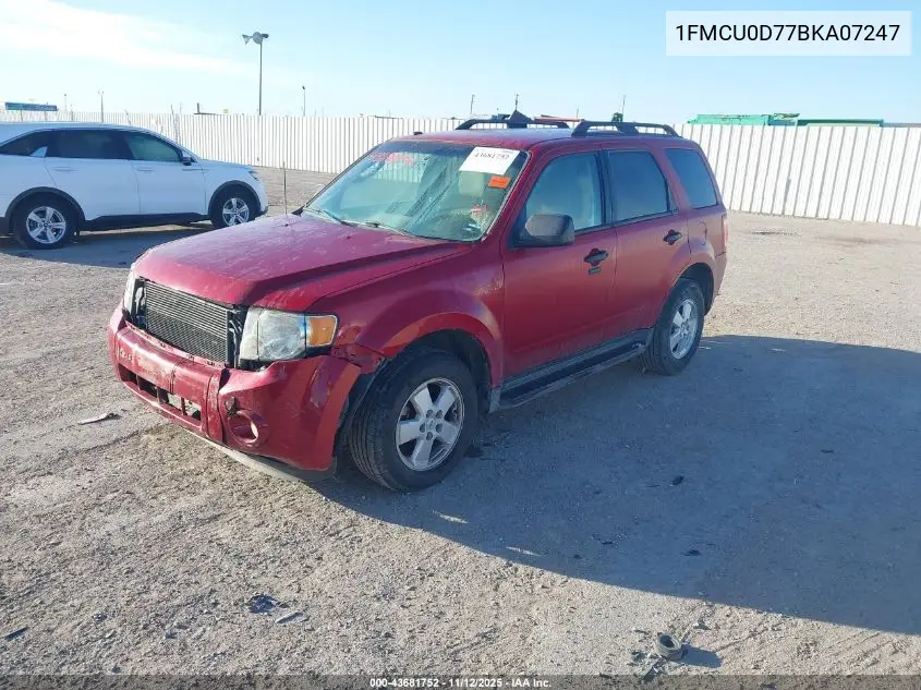 1FMCU0D77BKA07247 2011 Ford Escape Xlt