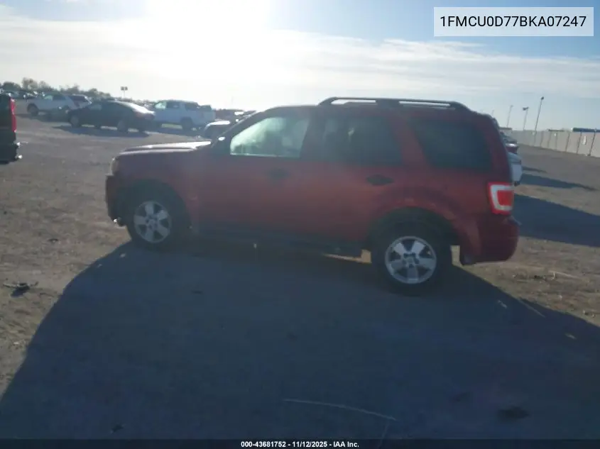 1FMCU0D77BKA07247 2011 Ford Escape Xlt