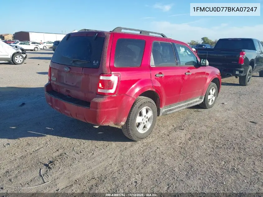1FMCU0D77BKA07247 2011 Ford Escape Xlt