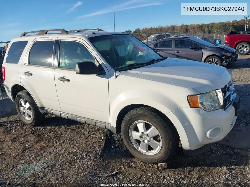 1FMCU0D73BKC27940 2011 Ford Escape Xlt
