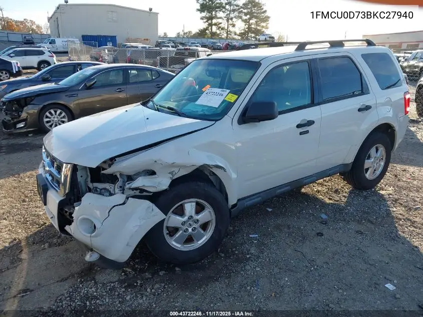 1FMCU0D73BKC27940 2011 Ford Escape Xlt