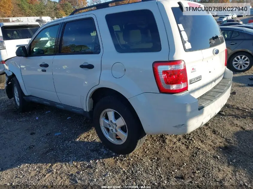 1FMCU0D73BKC27940 2011 Ford Escape Xlt