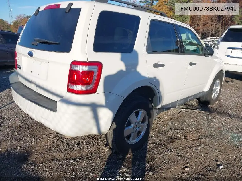 1FMCU0D73BKC27940 2011 Ford Escape Xlt