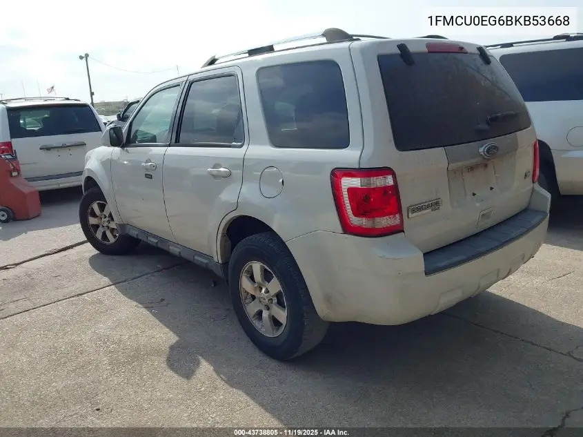 1FMCU0EG6BKB53668 2011 Ford Escape Limited