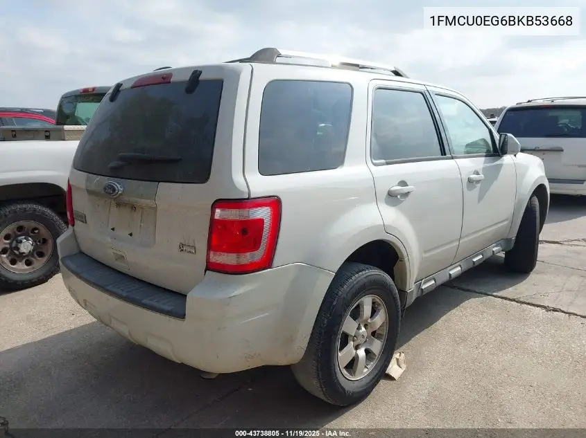 1FMCU0EG6BKB53668 2011 Ford Escape Limited