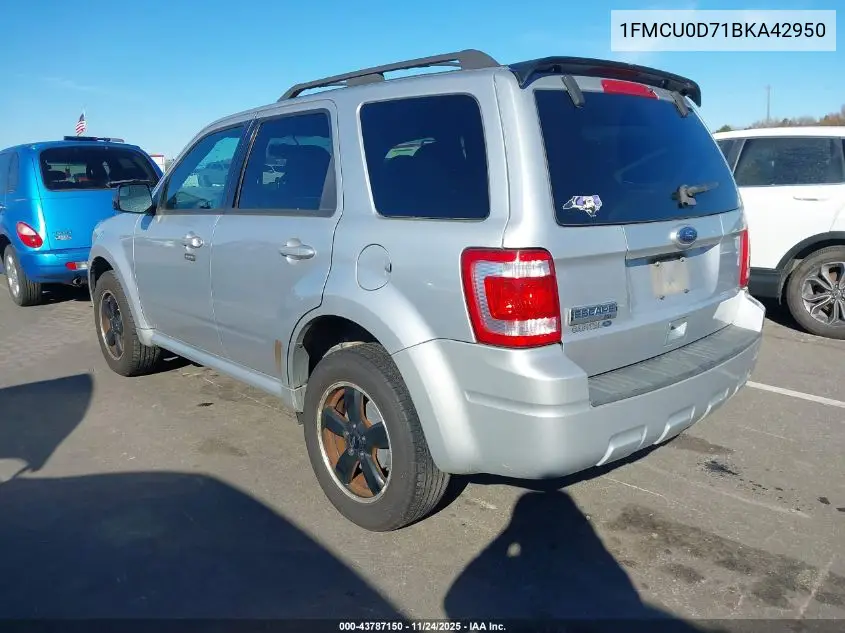 1FMCU0D71BKA42950 2011 Ford Escape Xlt