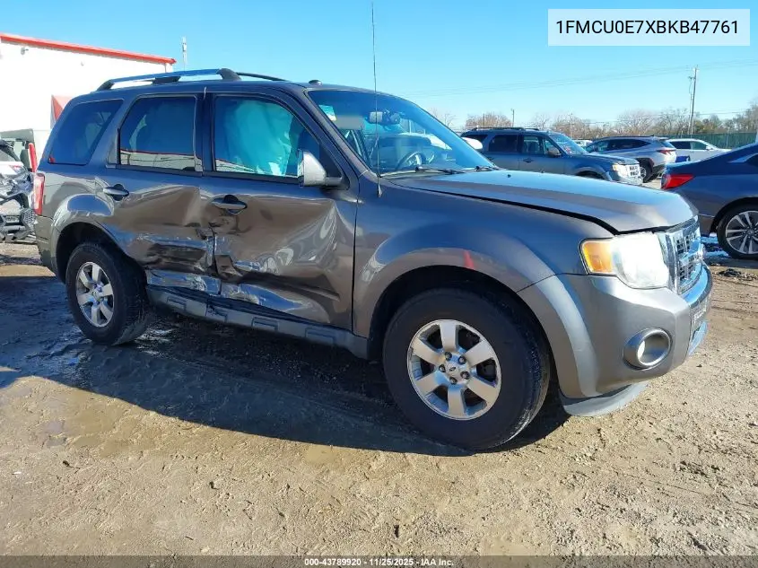 1FMCU0E7XBKB47761 2011 Ford Escape Limited