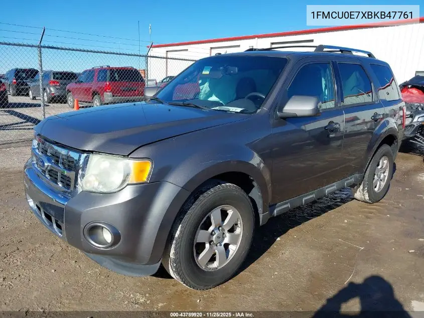 1FMCU0E7XBKB47761 2011 Ford Escape Limited