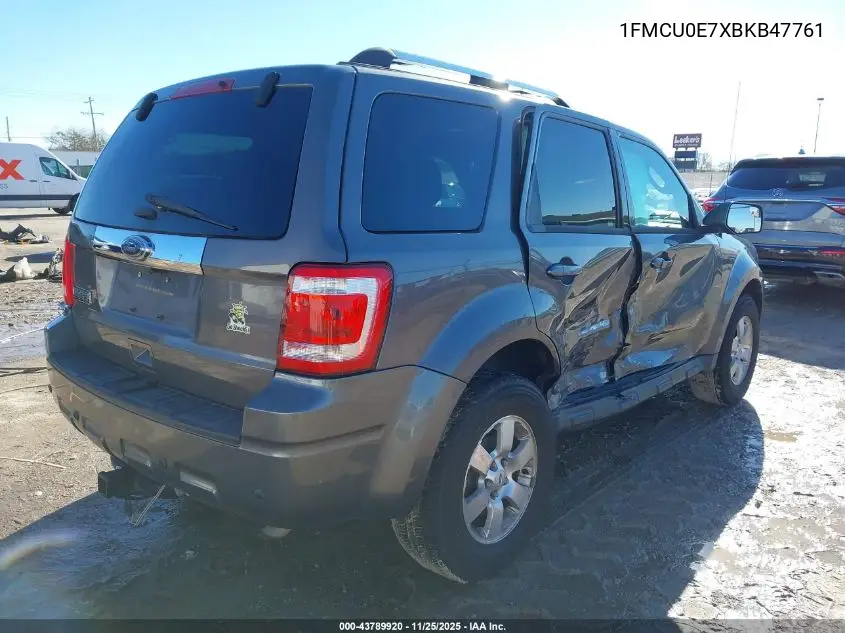 1FMCU0E7XBKB47761 2011 Ford Escape Limited