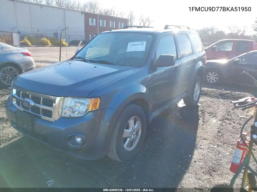 1FMCU9D77BKA51950 2011 Ford Escape Xlt