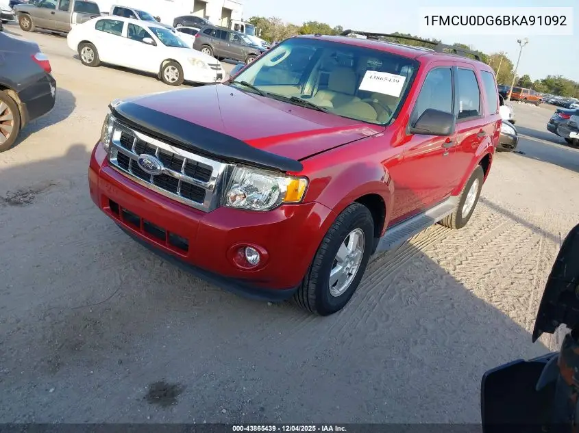 1FMCU0DG6BKA91092 2011 Ford Escape Xlt