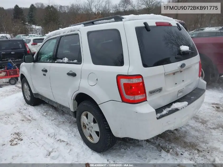 1FMCU9D72BKB91775 2011 Ford Escape Xlt