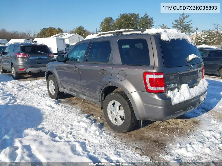 1FMCU9D7XBKC35893 2011 Ford Escape Xlt