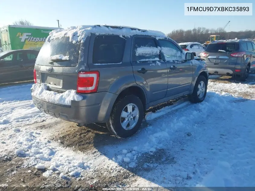 1FMCU9D7XBKC35893 2011 Ford Escape Xlt