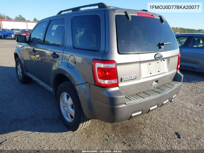 1FMCU0D77BKA20077 2011 Ford Escape Xlt