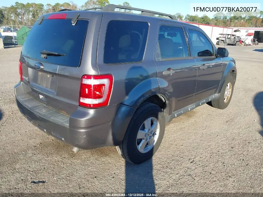 1FMCU0D77BKA20077 2011 Ford Escape Xlt
