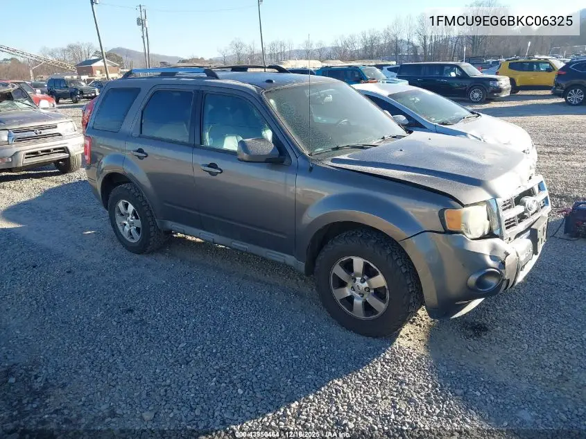 1FMCU9EG6BKC06325 2011 Ford Escape Limited