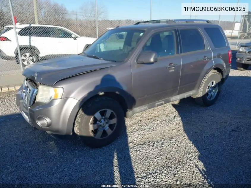 1FMCU9EG6BKC06325 2011 Ford Escape Limited