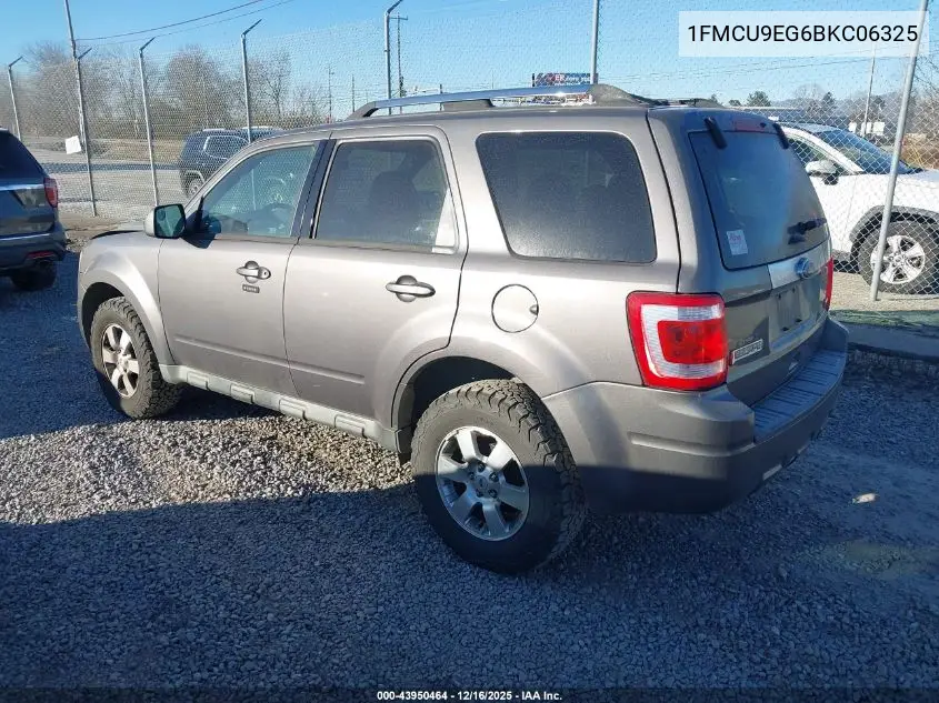 1FMCU9EG6BKC06325 2011 Ford Escape Limited