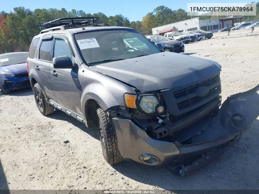 1FMCU0E75CKA78964 2012 Ford Escape Limited