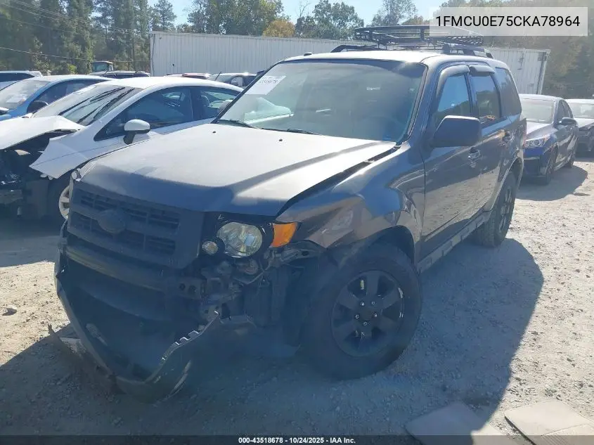 1FMCU0E75CKA78964 2012 Ford Escape Limited