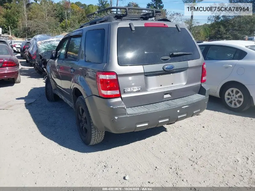 1FMCU0E75CKA78964 2012 Ford Escape Limited