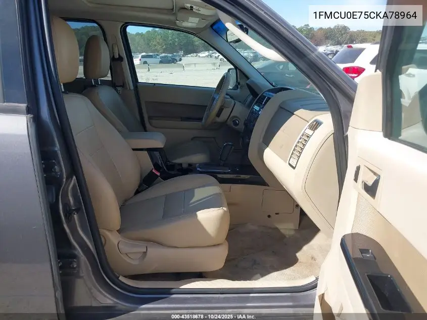 1FMCU0E75CKA78964 2012 Ford Escape Limited