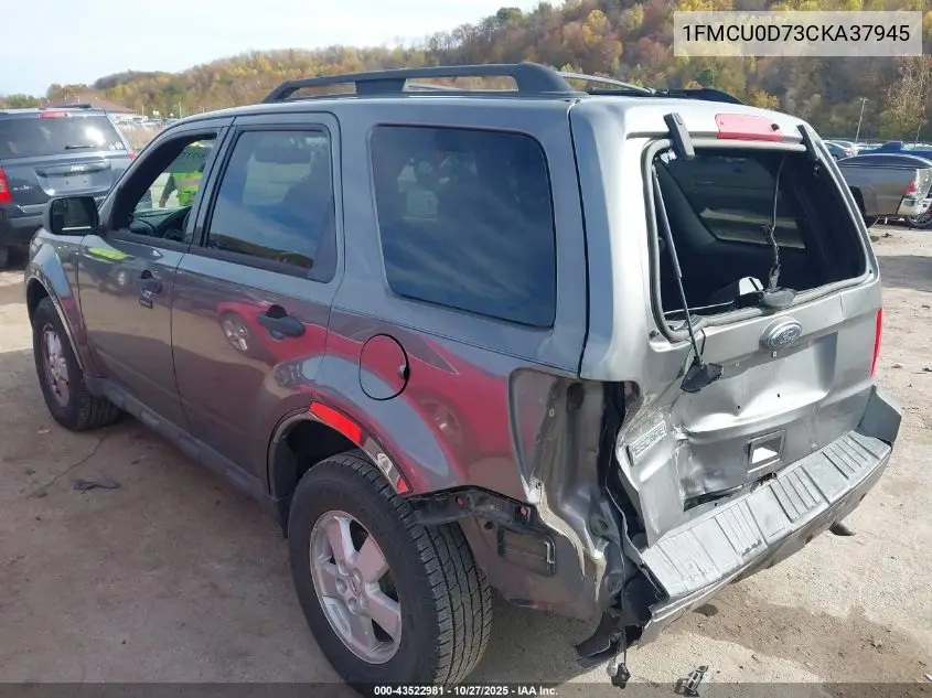 1FMCU0D73CKA37945 2012 Ford Escape Xlt