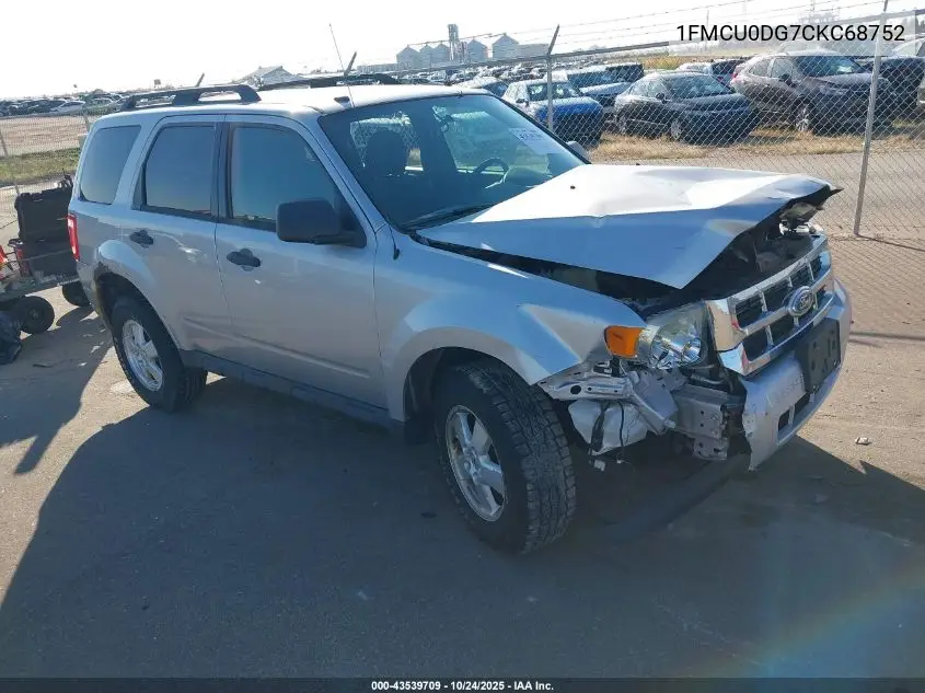 1FMCU0DG7CKC68752 2012 Ford Escape Xlt