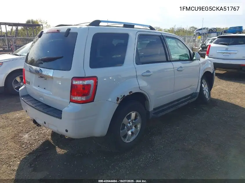 1FMCU9EG5CKA51767 2012 Ford Escape Limited