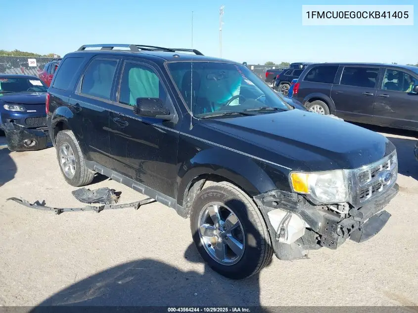 1FMCU0EG0CKB41405 2012 Ford Escape Limited